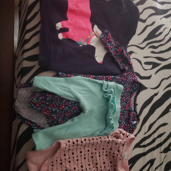 Baby girl clothing bundle newborn to 12 month. Includes bibs, hats, and socks - Picture 9 of 15